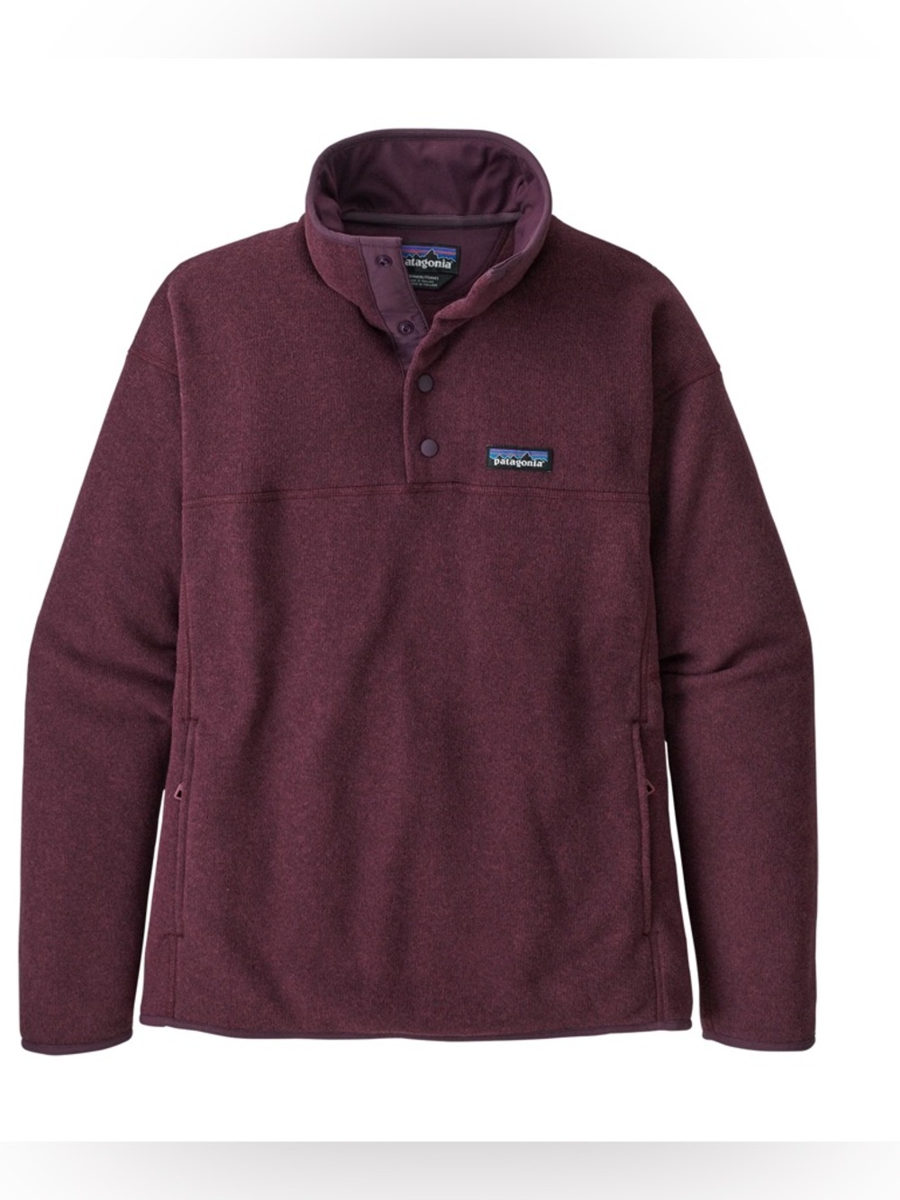 Patagonia Better Sweater Snap-T Pullover Womens M Burgundy Fleece Jacket Cozy